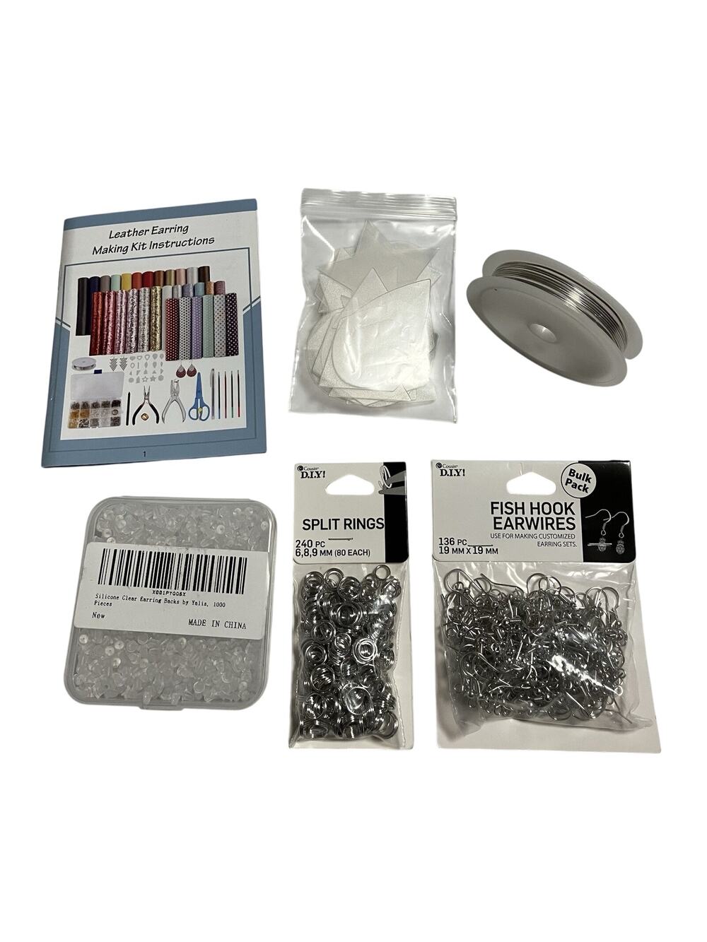Leather Earring Making Supplies Crafts New & Used Templates Split Rings Earwires